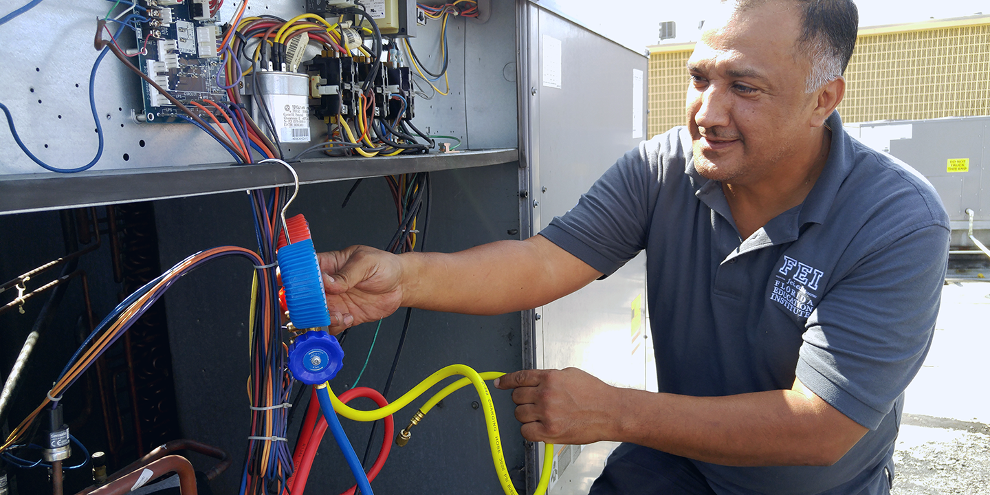 banner, fei student in class of HVAC